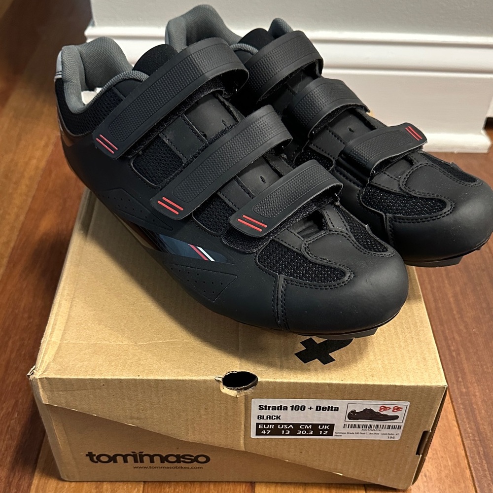 Tommaso Strada 100 Men's Black Cycling Shoes - New
